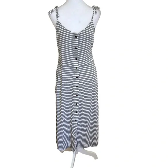The Superdry Edit | Dresses | The Superdry Edit Sleeveless Striped Midi  Dress Gray White Size Us | Poshmark